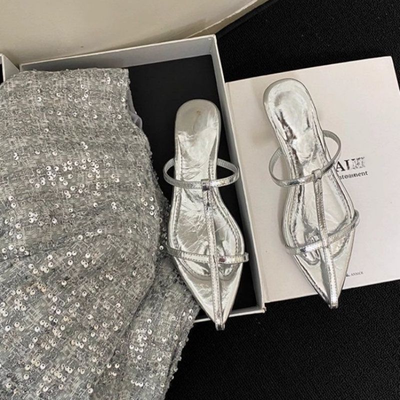Damen elegante Zehentrenner mit schmalen Riemchen R&B