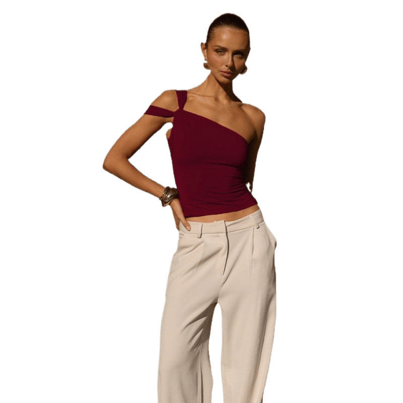 Damen asymmetrisches Top mit einem Schulter R&B