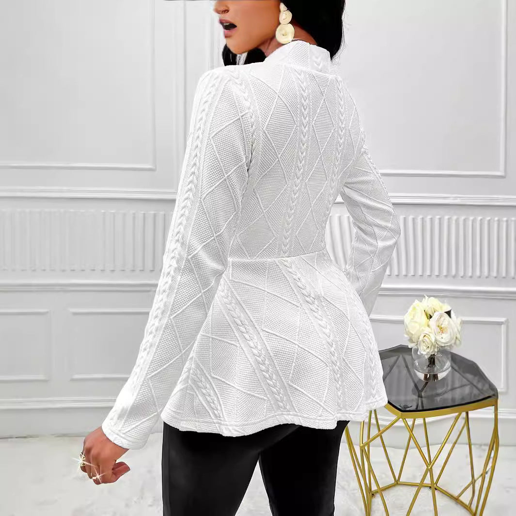 Damen elegante Blazerjacke mit strukturiertem Design und taillierter Silhouette R&B