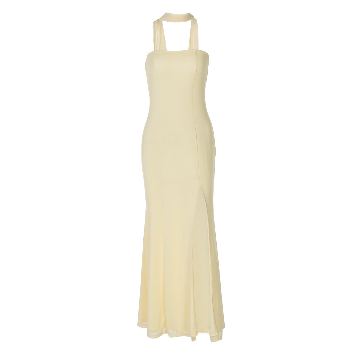 Damen Elegantes, figurbetontes Abendkleid mit asymmetrischem Halterdesign R&B