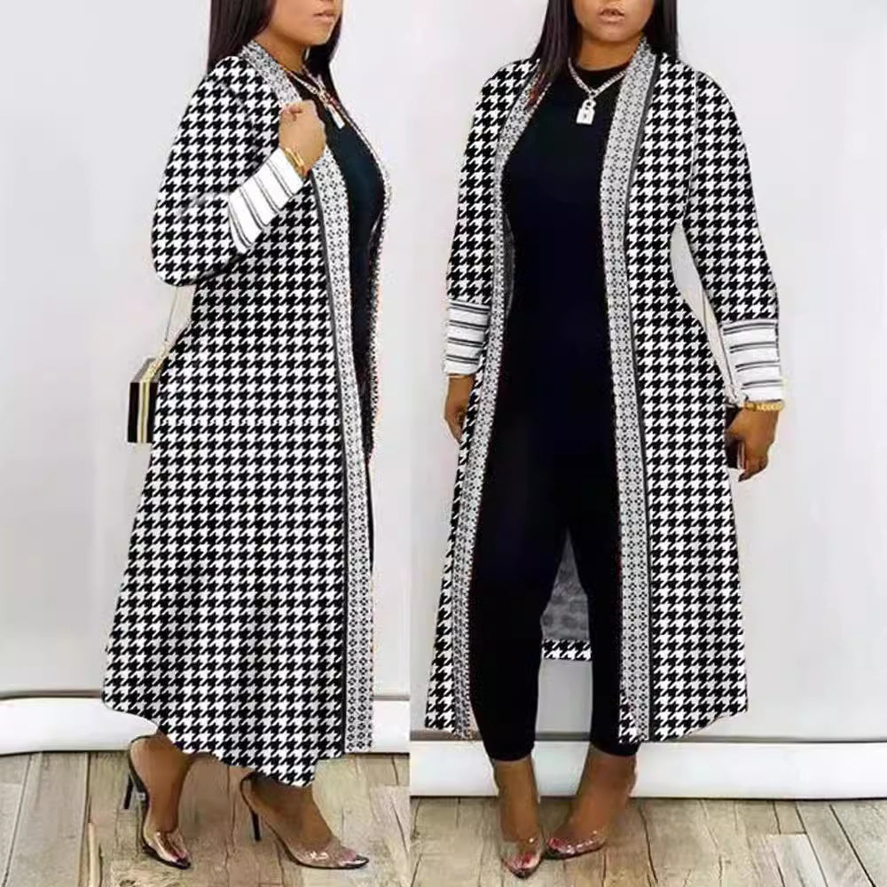 Damen modische lange Jacke R&B