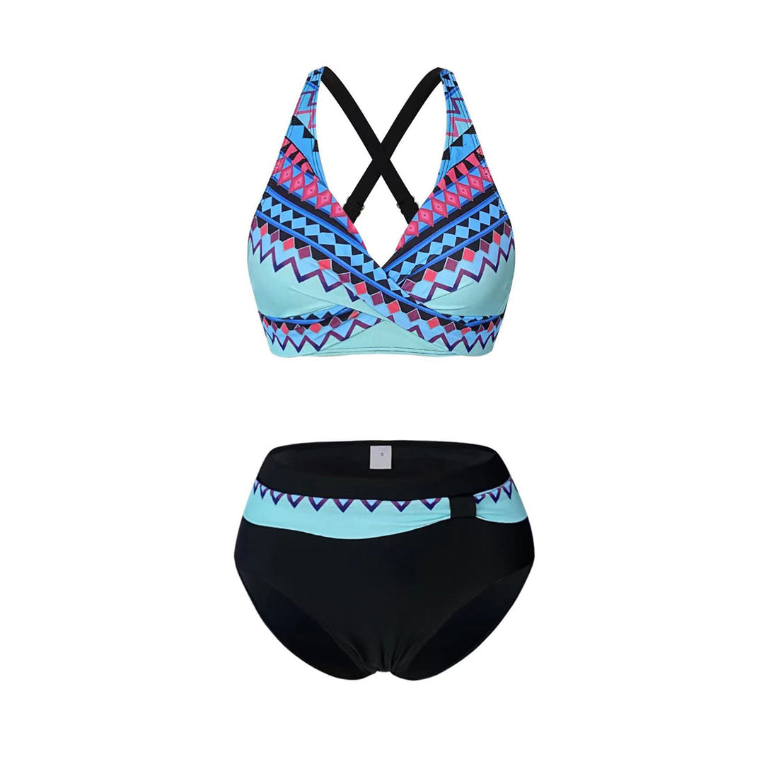 Damen Sportliches Bikini-Set mit trendigem Schnitt und modernem Grafikdesign R&B