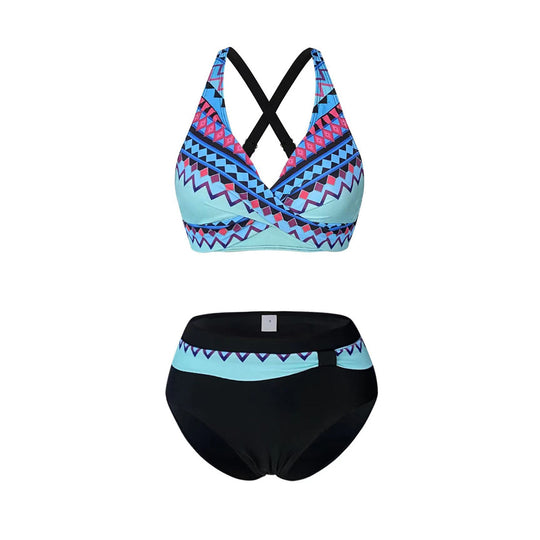 Damen Sportliches Bikini-Set mit trendigem Schnitt und modernem Grafikdesign R&B