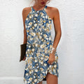 Damen kurzes Sommerkleid mit floralen Mustern R&B