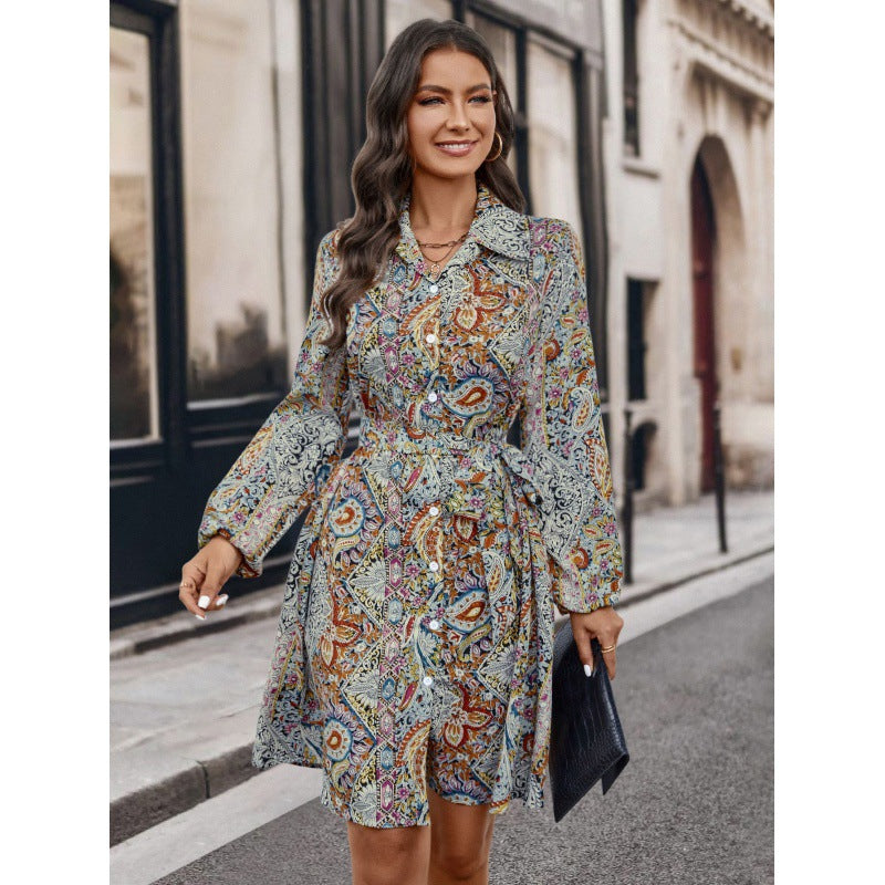 Damen Langarm Kleid mit floralem Muster R&B