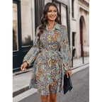 Damen Langarm Kleid mit floralem Muster R&B