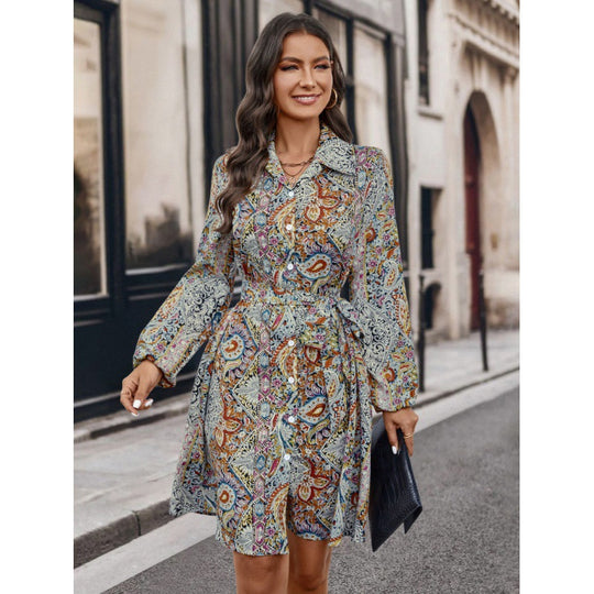 Damen Langarm Kleid mit floralem Muster R&B