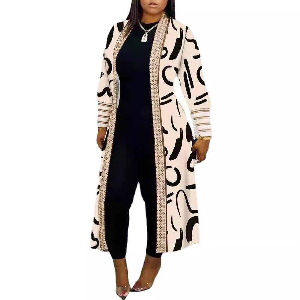 Damen modische lange Jacke R&B