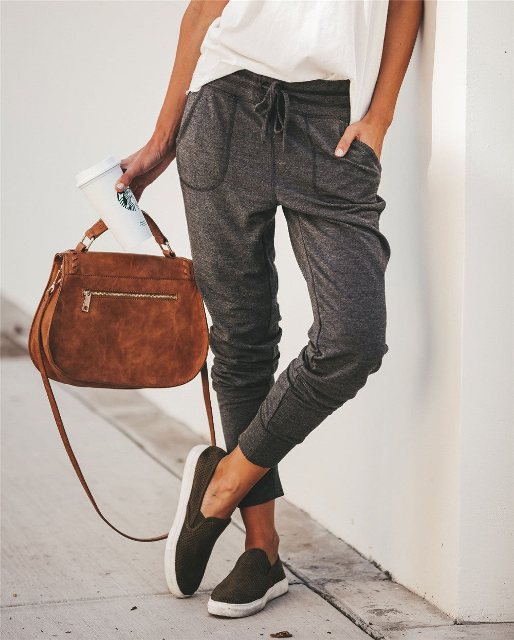 R&B | Sweatpants Relaxed Passform Baumwollmischung Elastischer Bund Taschen