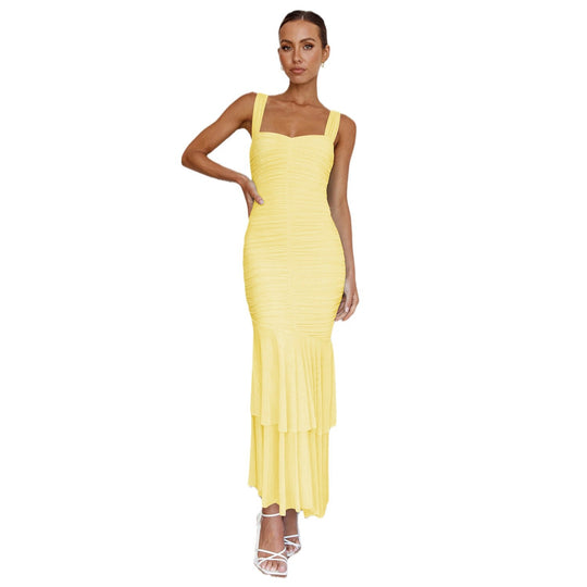 Damen Elegantes und figurbetontes Abendkleid mit Rüschendetails R&B
