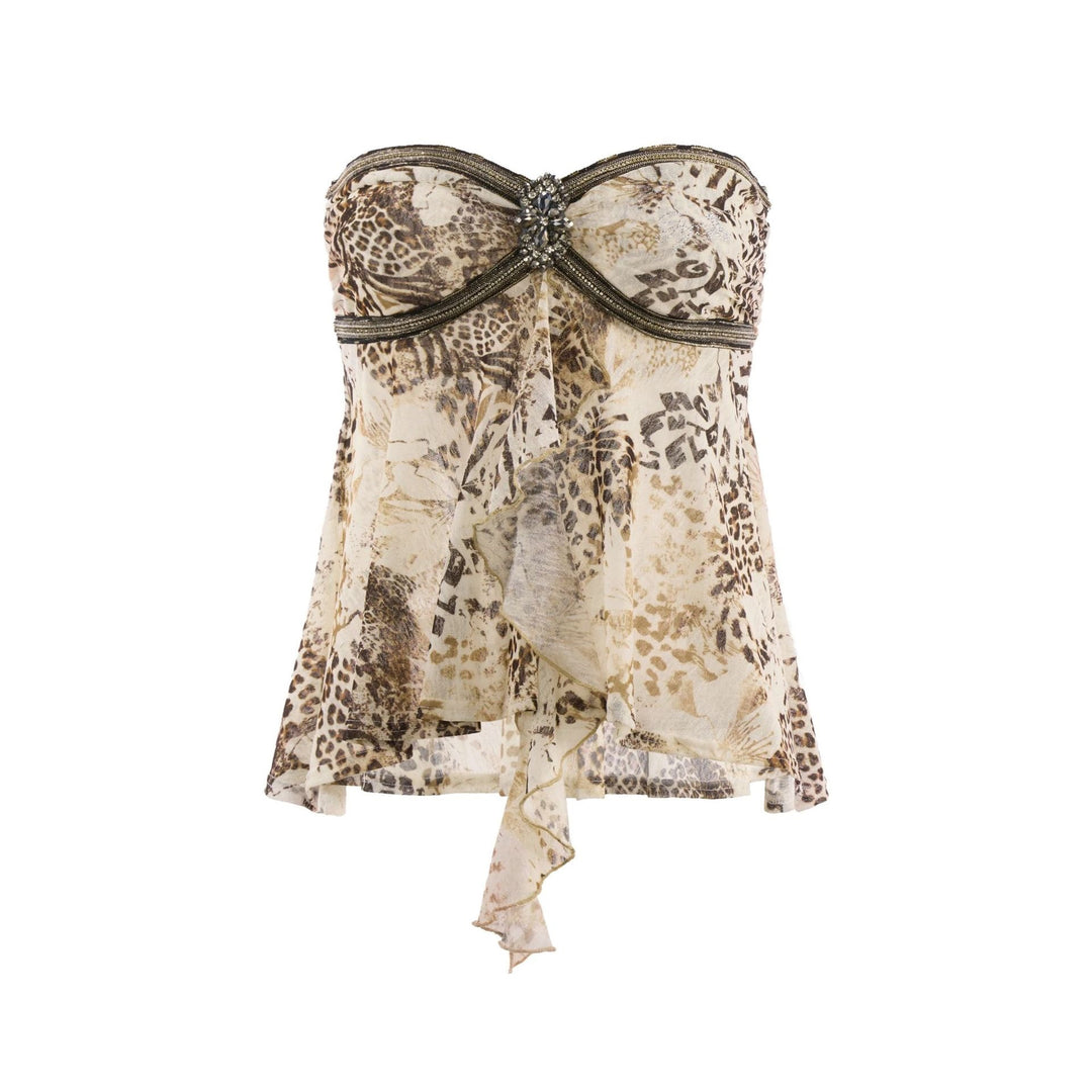 Damen Bandeau-Blusenshirt mit glitzernden Akzenten R&B