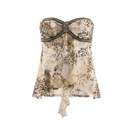 Damen Bandeau-Blusenshirt mit glitzernden Akzenten R&B