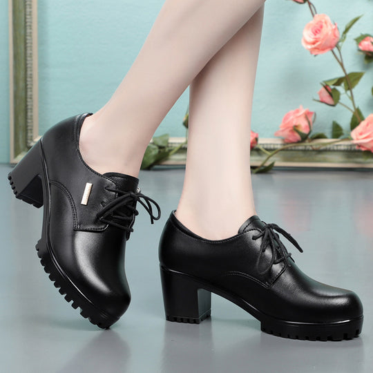 Damen elegante Schnürschuhe mit bequemen Blockabsatz und stylishem Design R&B