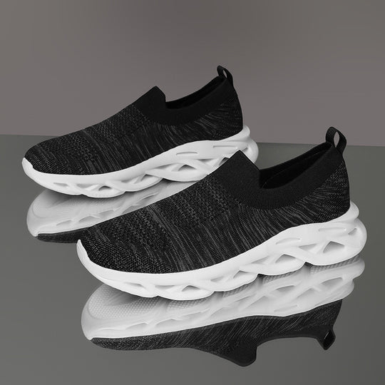 Damen Elastische Slip-On Sneakers mit rutschfester Sohle und atmungsaktiver Obermaterialstruktur R&B
