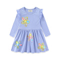 Mädchen Langarmkleid mit floralen Applikationen R&B