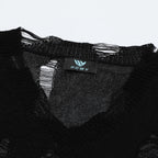 Damen oversized Pullover mit grafischem Print und distressed Details R&B