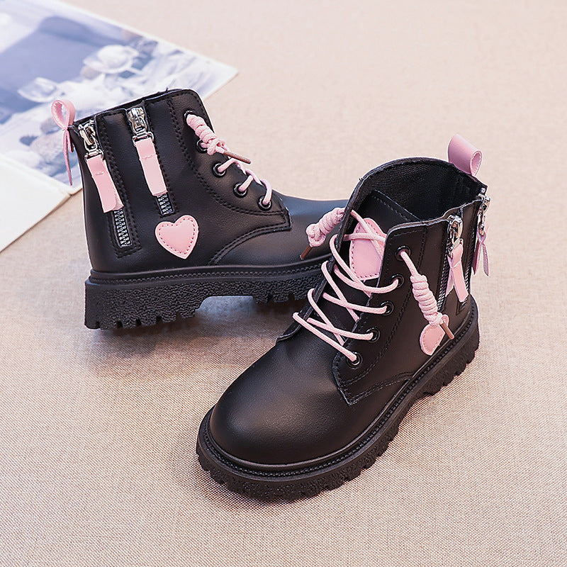 Damen Modische Stiefeletten mit herausnehmbaren Schnürsenkeln und seitlichem Reißverschluss R&B