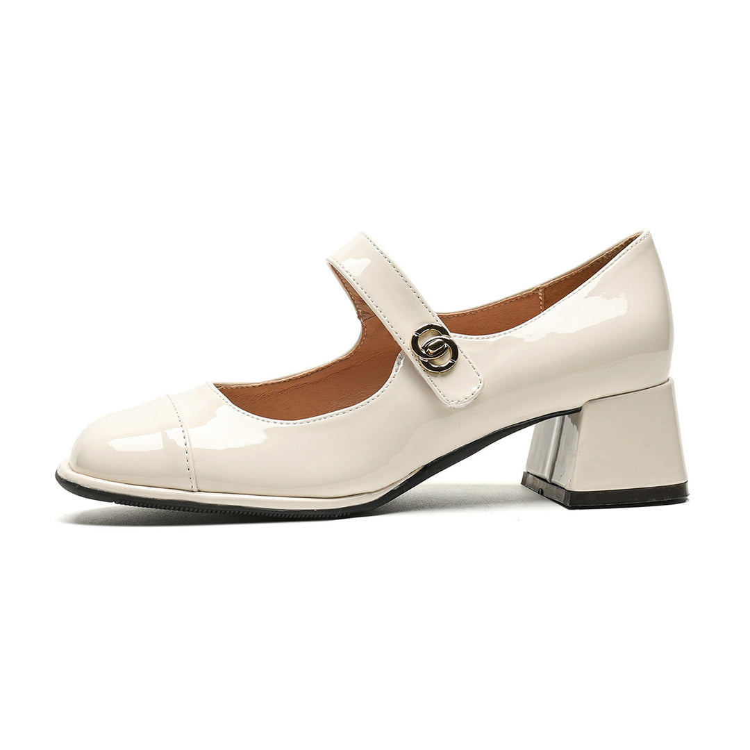 Damen Mary-Jane Pumps mit edlem Lackfinish und modischem Riemen R&B