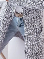 Damen Grobstrickjacke mit Kapuze und praktischen Taschen