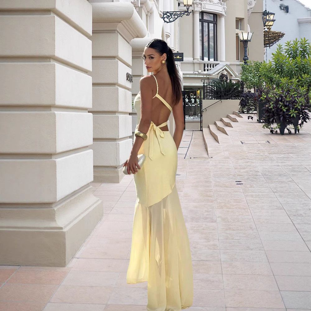 Damen asymmetrisches Abendkleid R&B