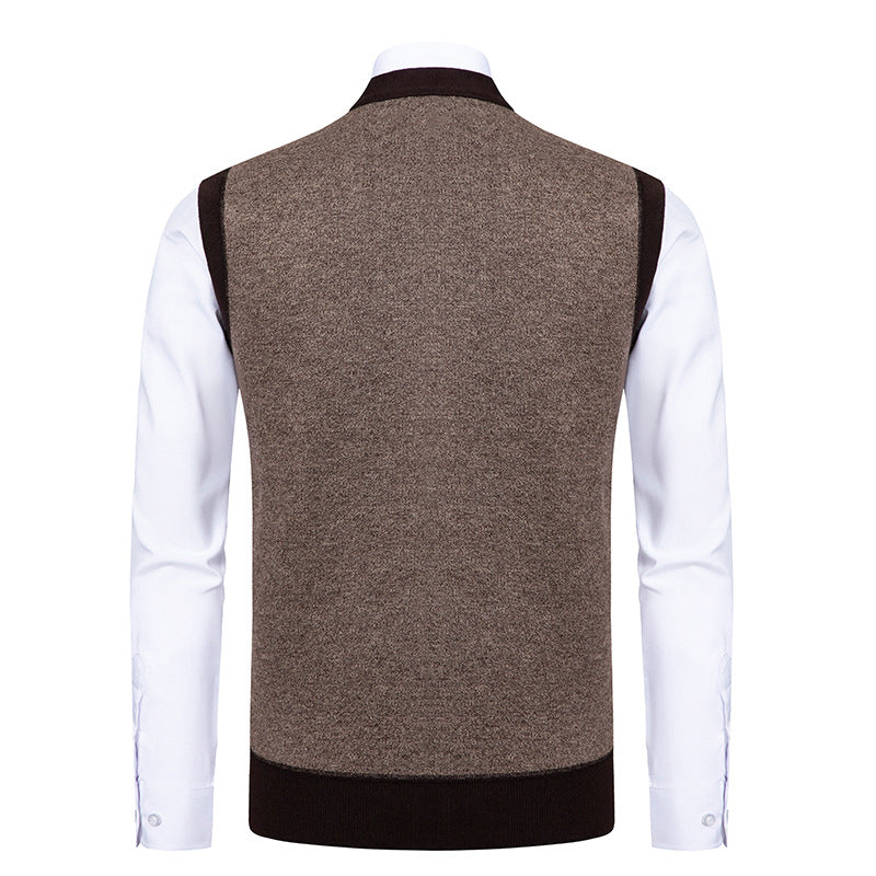 Herren edle Strickjacke mit modernem Rautenmuster R&B