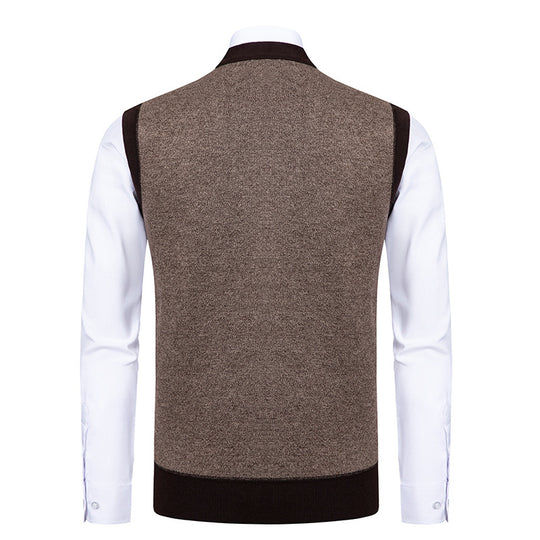 Herren edle Strickjacke mit modernem Rautenmuster R&B