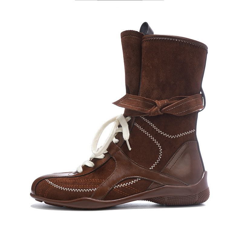 Damen trendige Winterstiefel mit innovativem Schnürsystem und eleganter Gummisohle R&B