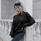 Damen Off-Shoulder Strickpullover mit lässigem Schnitt und voluminösen Ärmeln R&B