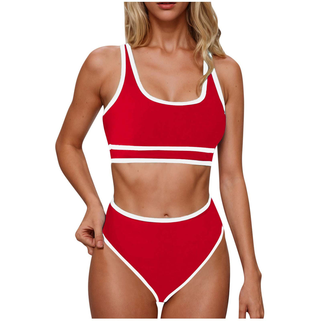 Damen Sportliches Hochtailliertes Bikini-Set R&B