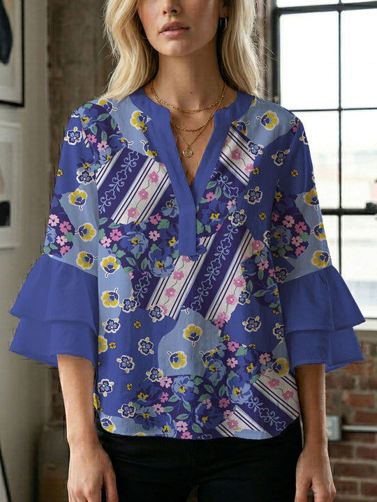 Damen Bluse mit wunderschönen floralem Design R&B