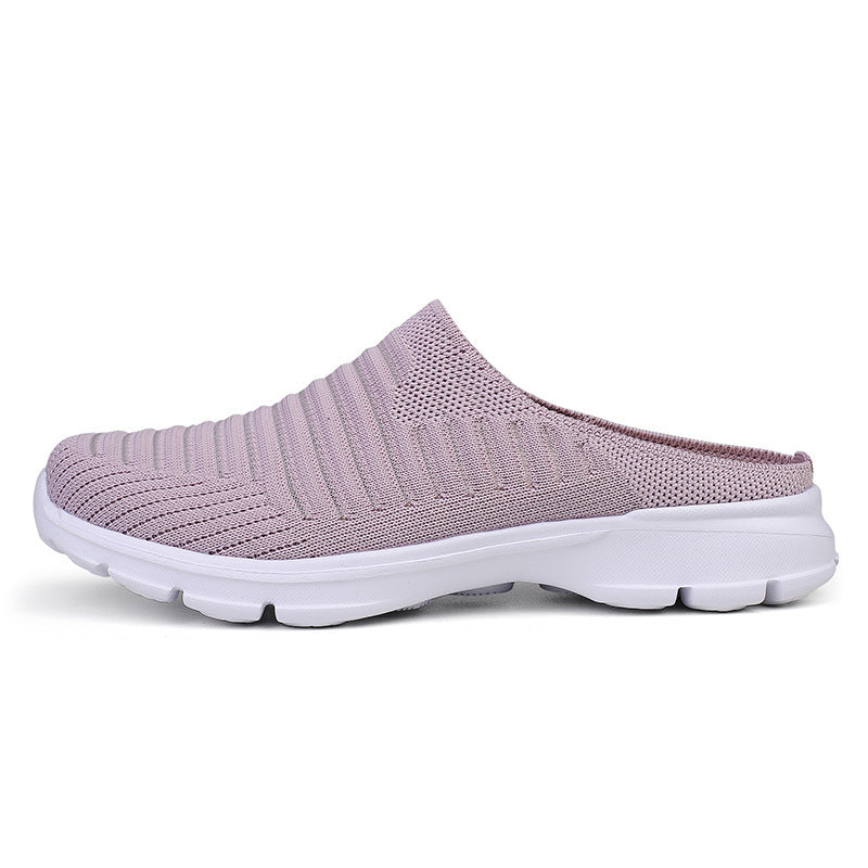 Damen nan gestrickter Schlupf-Clog mit stoßdämpfender EVA-Zwischensohle und ergonomischer Fersenstütze R&B