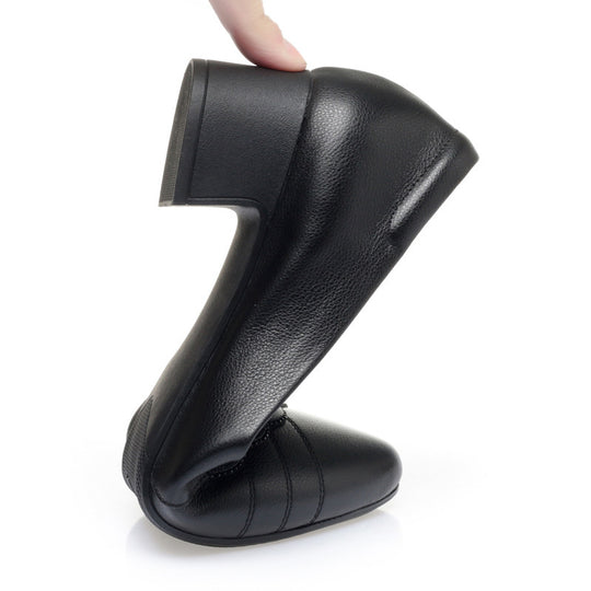 Damen elegante Pumps mit stilvollem Wellenmuster und komfortablem Blockabsatz R&B