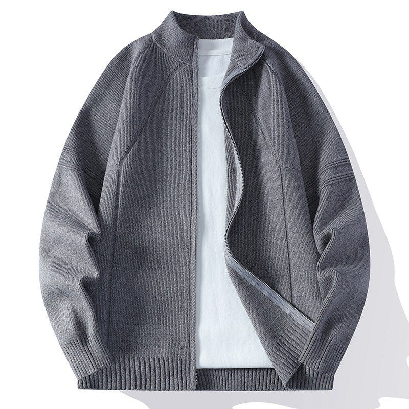 Damen lässige Jacke mit hohem Kragen und durchgehendem Reißverschluss R&B