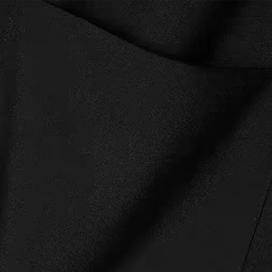 Satinrock Schwarz Damen Midi mit seitlichem Schlitz