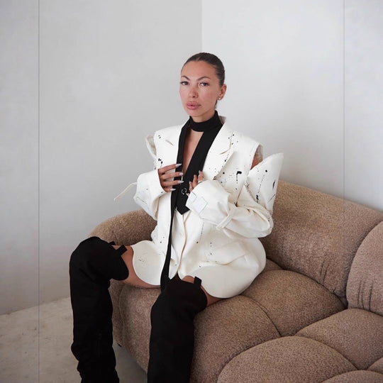 Damen Oversized Blazer mit kreativen Akzenten R&B