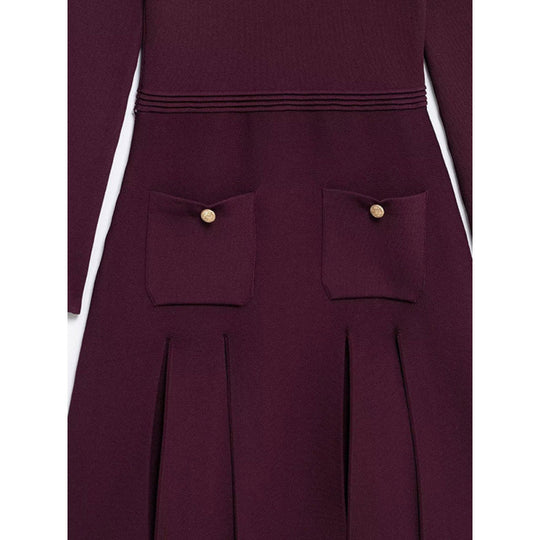 Damen Strickkleid mit dekorativen Knopfdetails und praktischen Taschen R&B