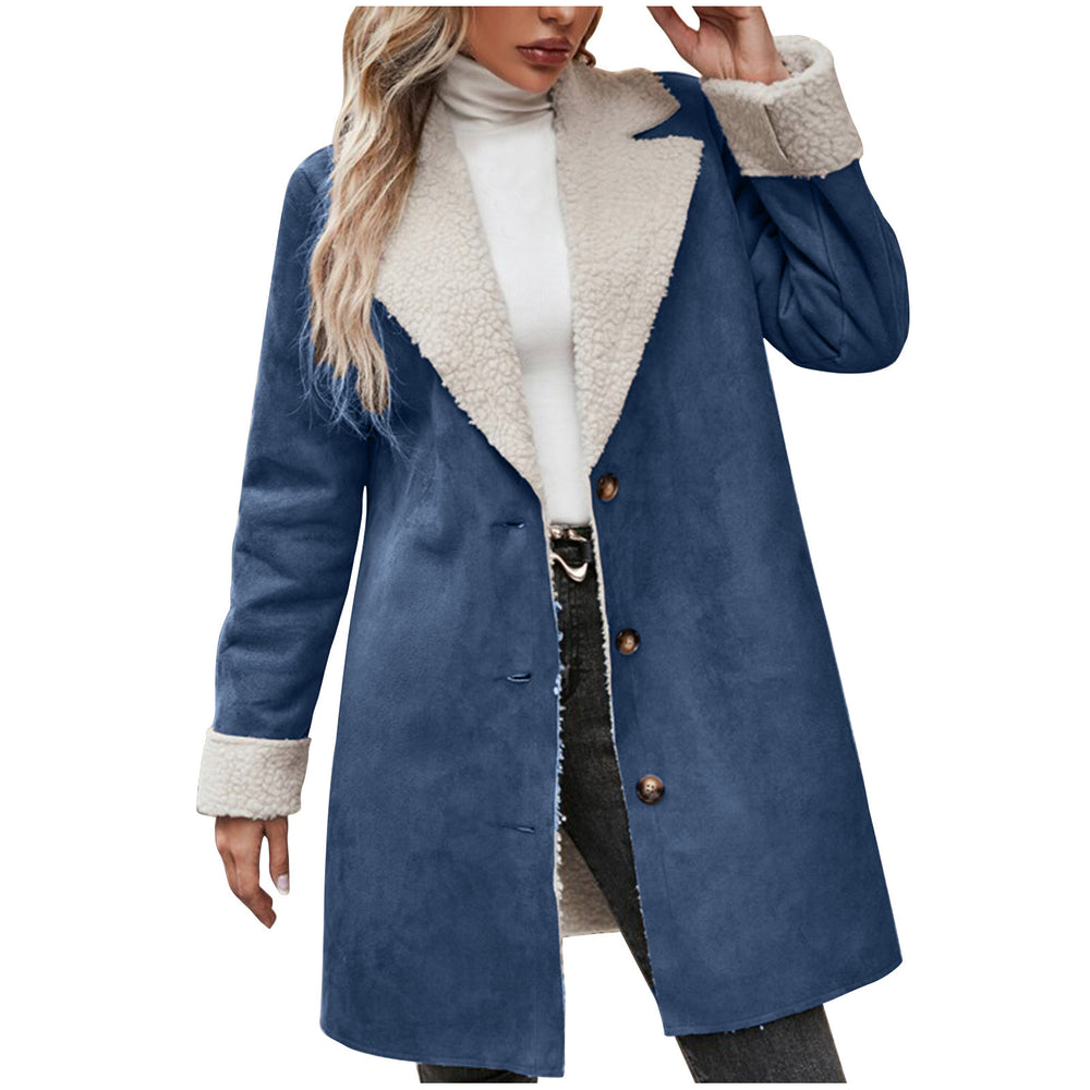 Damen kuscheliger Oversized-Mantel mit schickem Kragen R&B