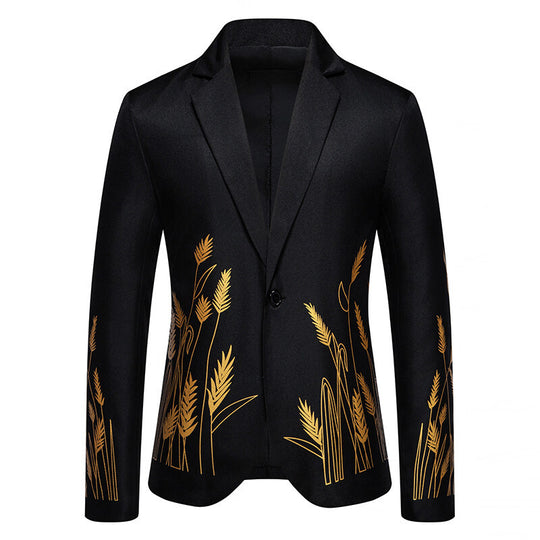 Damen Eleganter Blazer mit kunstvollem Pflanzenmuster und feiner Textur R&B
