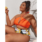 Damen Hochwertiger Cut-Out Bikini mit hohem Taillenslip und verstellbaren Trägern R&B