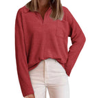 Damen Pullover mit strukturierter Oberfläche und lässigem Schnitt R&B