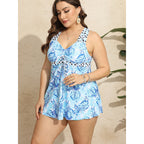 Damen Tankini-Set mit floralem Design und asymmetrischem Schnitt R&B