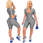 Damen Sportlicher Jumpsuit mit Reißverschluss und figurbetontem Schnitt R&B