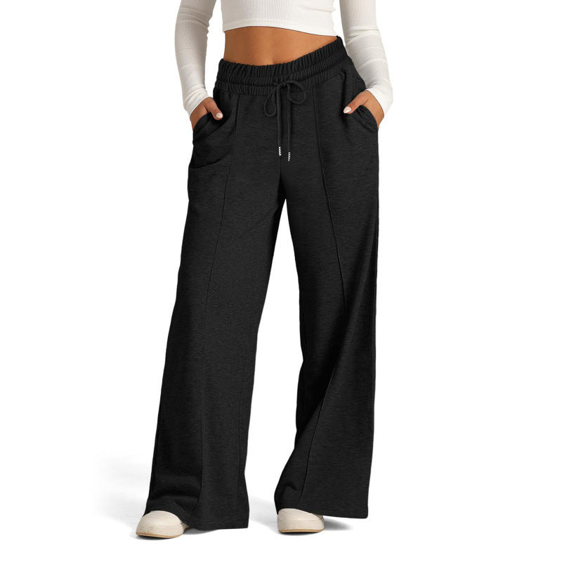 Damen breite Jogginghose mit elastischem Bund und seitlichen Eingrifftaschen R&B