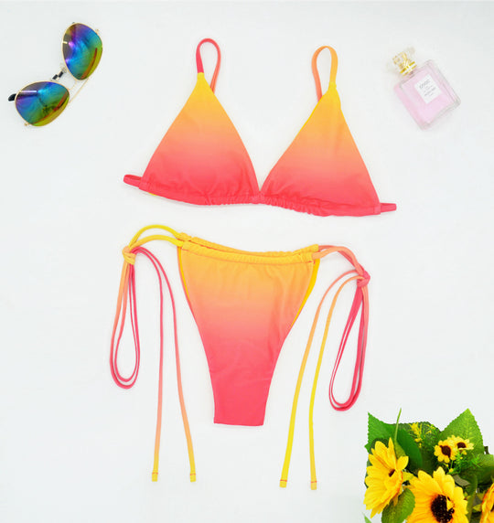 Damen Triangel-Bikini mit trendigem Ombre-Design R&B