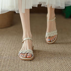 Damen Riemchen-Sandalen mit geflochtenem Design und komfortabler Sohle