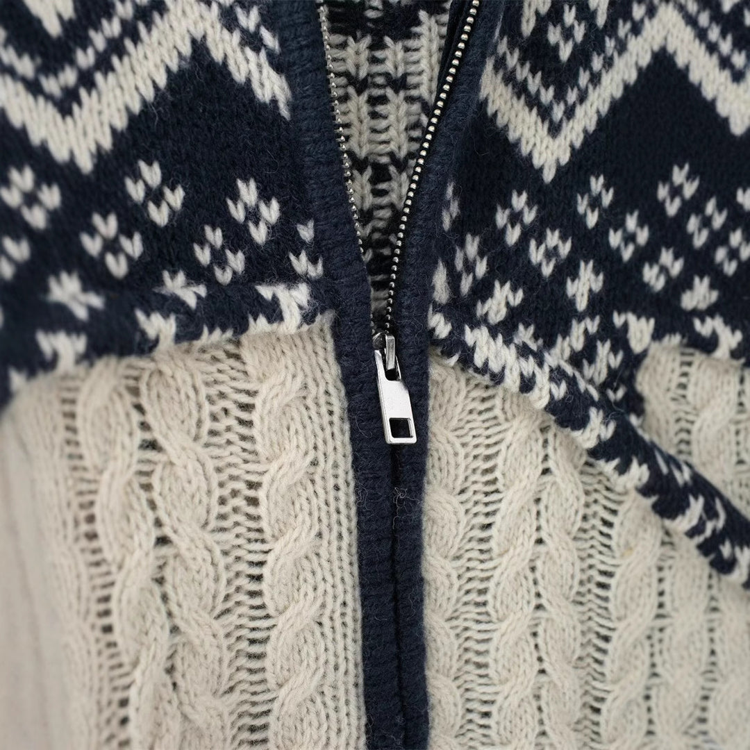 Damen Strickjacke mit modernem Norwegermuster R&B