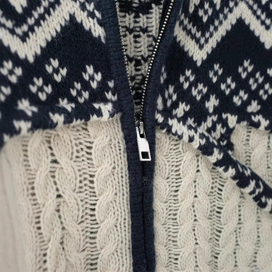 Damen Strickjacke mit modernem Norwegermuster R&B