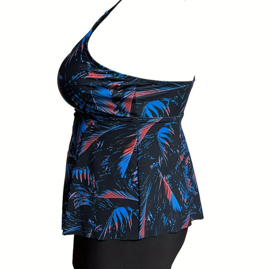Damen Tankini-Oberteil mit fließendem Schnitt und hochwertigem floralem Design R&B