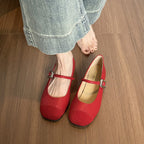 Damen Ballerinas mit modischer Schnallenapplikation