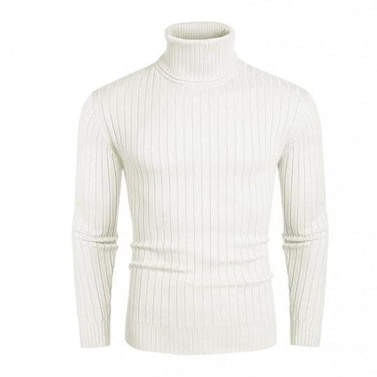 Herren Rollkragenpullover aus elastischem Strickmaterial mit feinem Rippendesign R&B